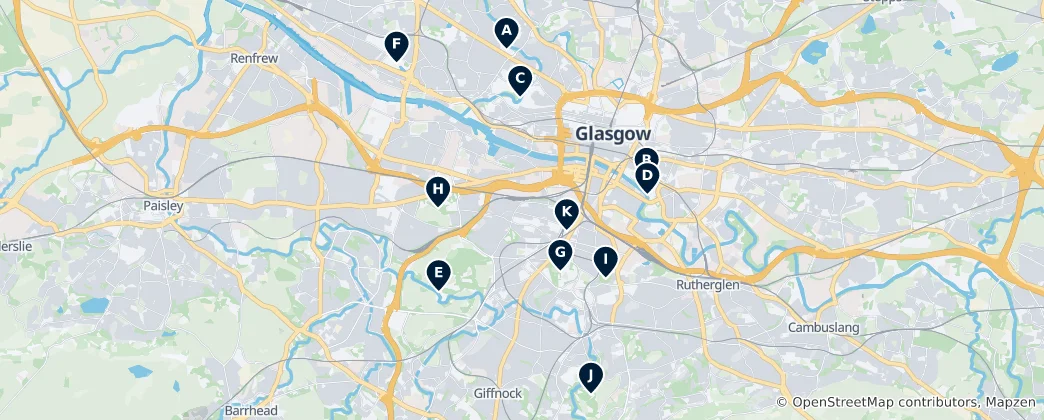 Parks & Gardens of Glasgow 지도