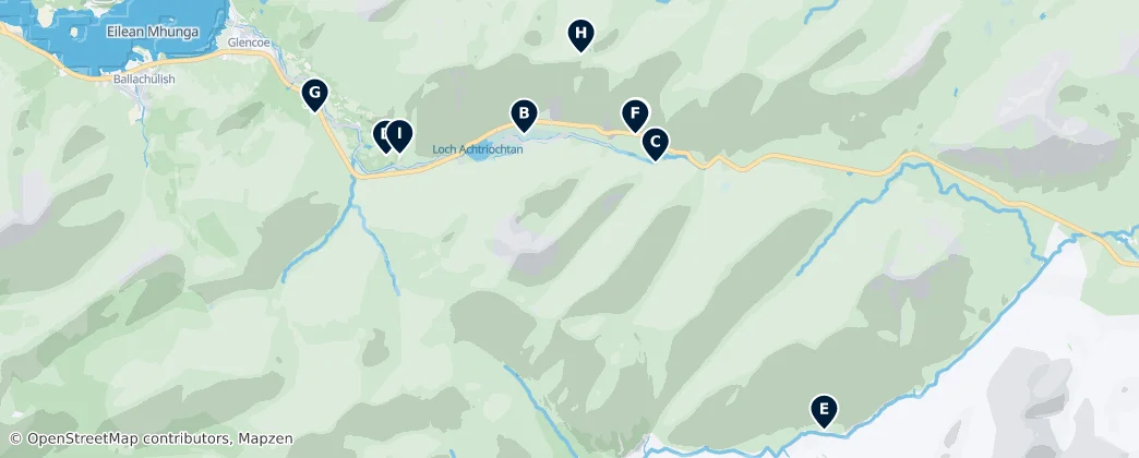 Carte de Réserve Naturelle Nationale de Glencoe : L'essentiel absolu