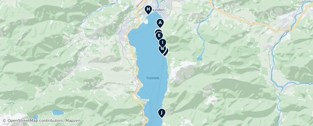 Map of Gmunden Lakeside Promenades