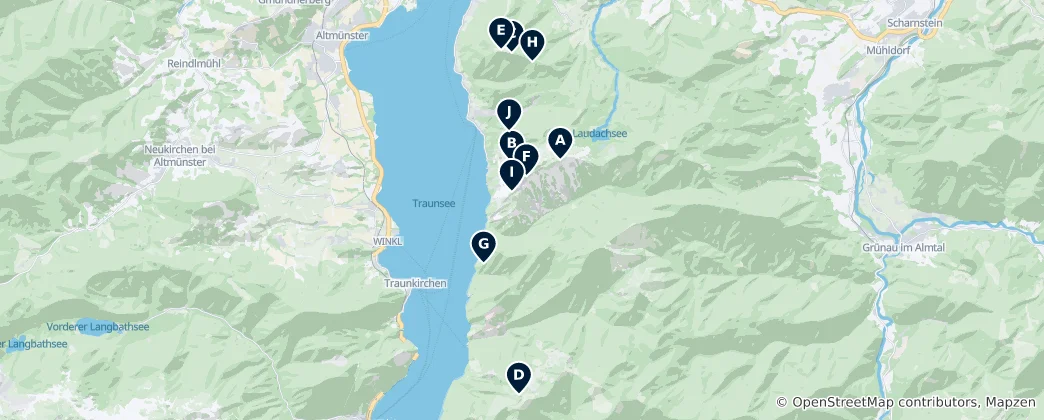 Map of Gmunden Mountain Views