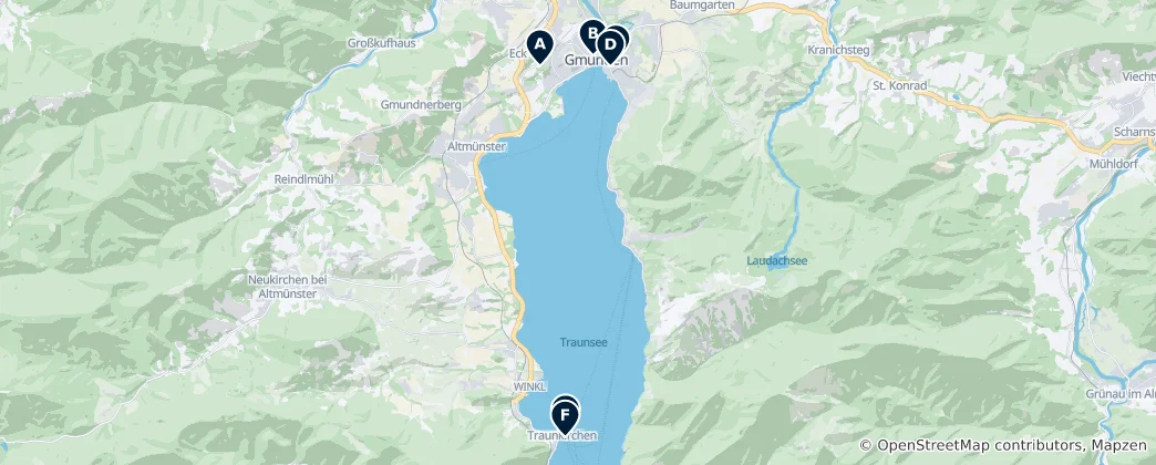 Carte de Historic Churches in Gmunden