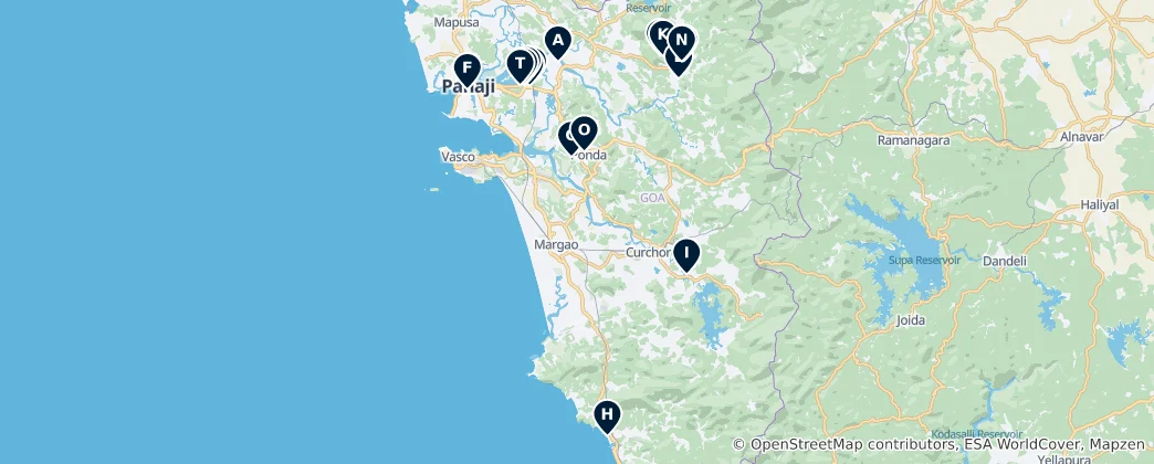 Mappa di Sacred Sites and Temples