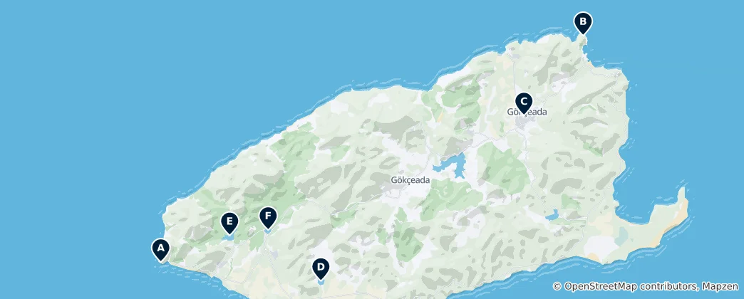 Mapa Hidden Gems of Gökçeada