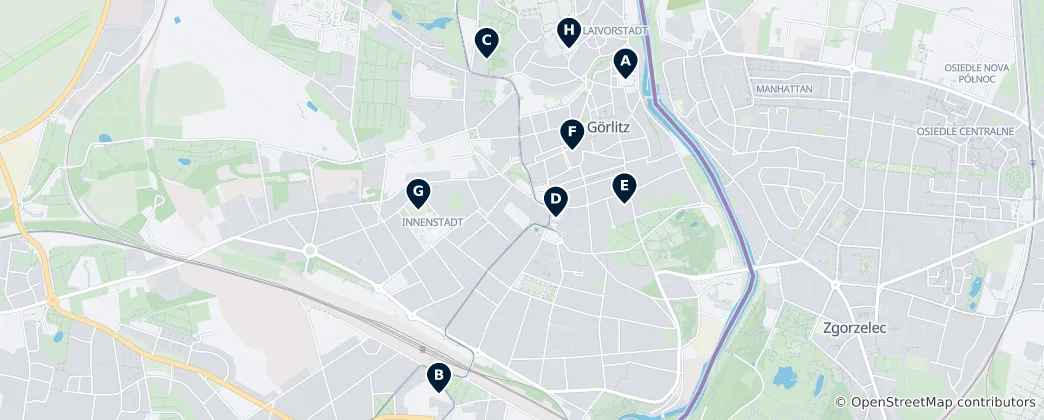 Mapa Historic Churches of Görlitz