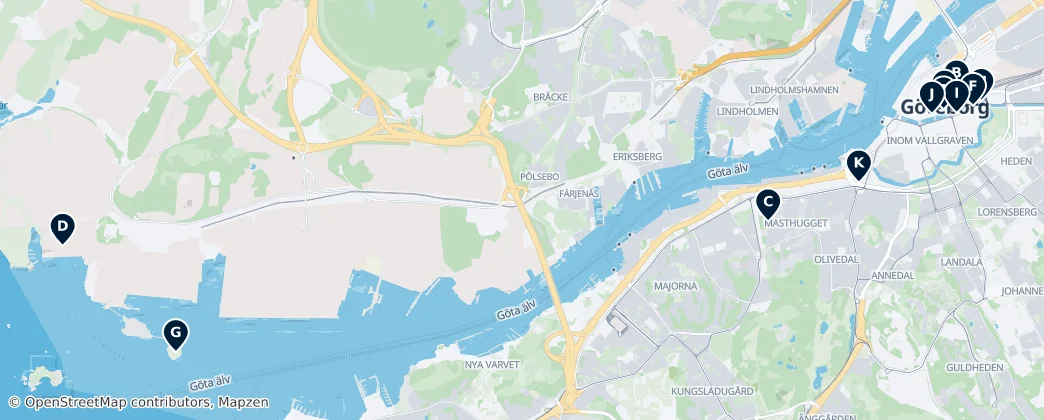 Göteborgs kommun Must-Sees — Map