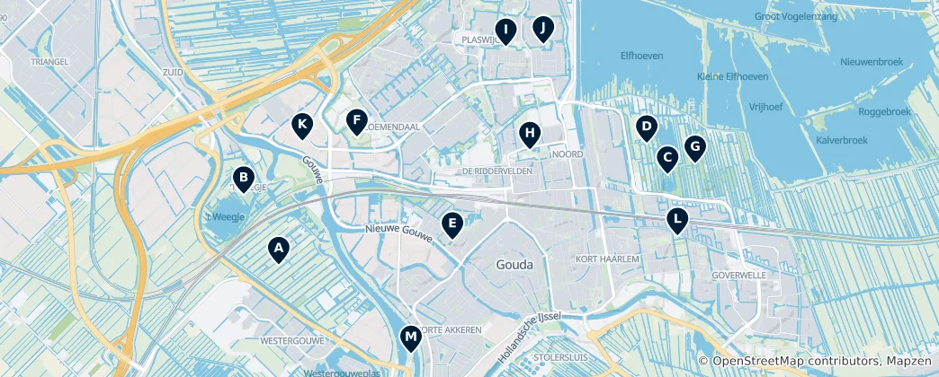 Map of Gouda Parks and Gardens
