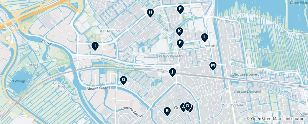 Kaart van Gouda's Historic Churches