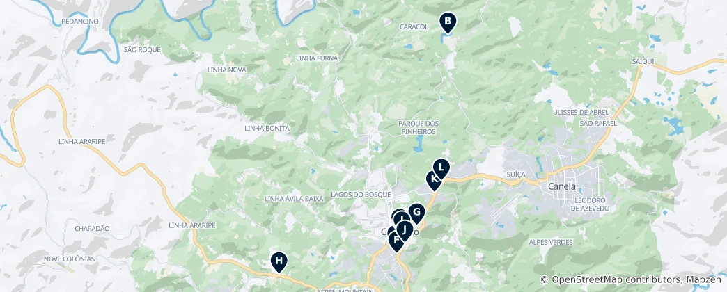 Mapa Gramado's Must-See Wonders