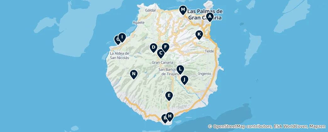 Map of Best Viewpoints in Gran Canaria