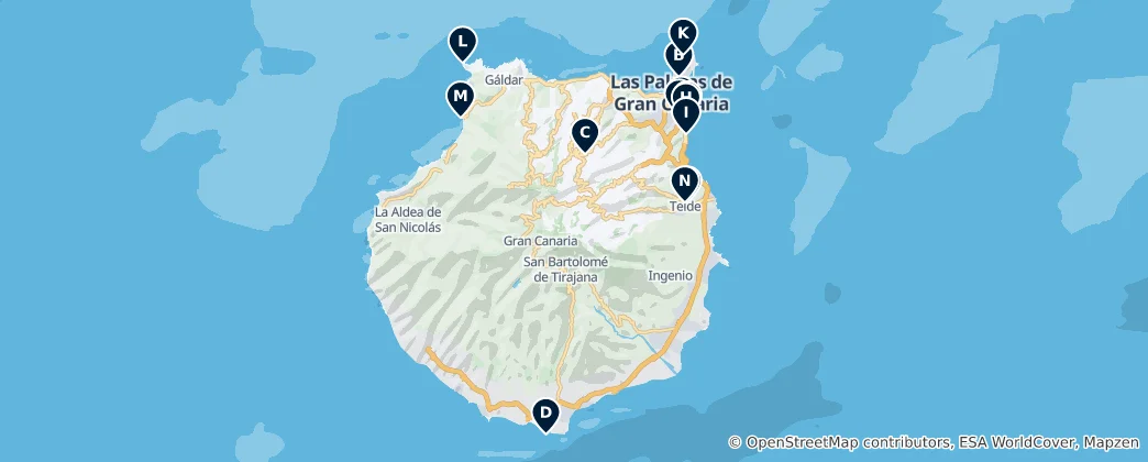 Map of Gran Canaria Historical Landmarks