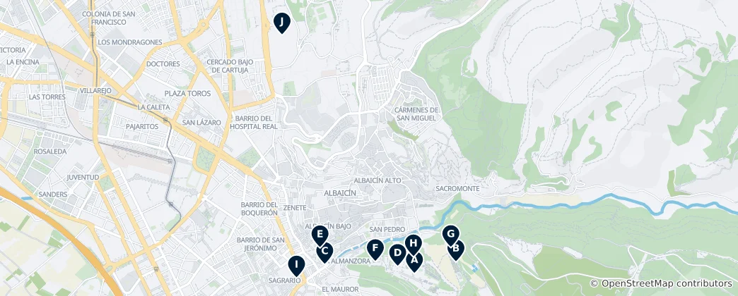 Mappa di Alhambra and Granada's Historic Treasures