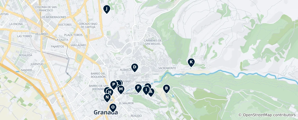 Karte von Granadas absolute Essentials