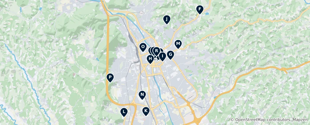 Map of Graz's Sacred Sites