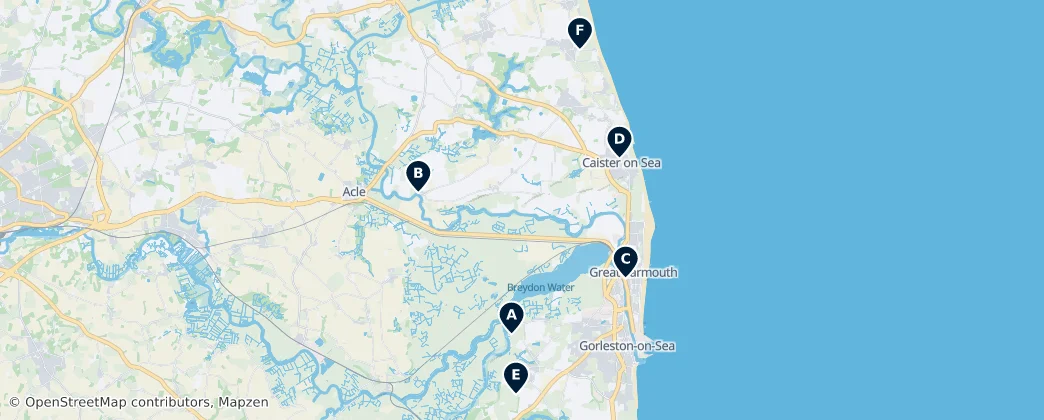 Map of Hidden Gems of Great Yarmouth