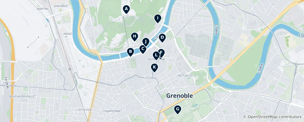 Mapa Grenoble Essentials