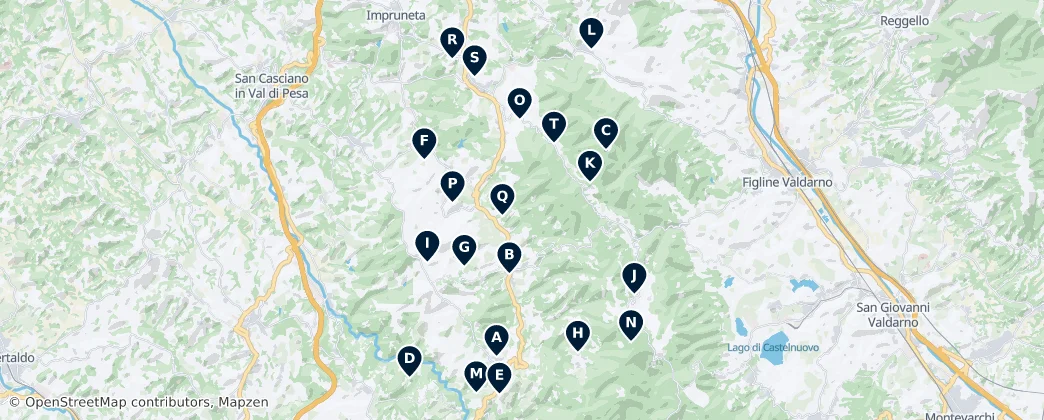 Chianti's Sacred Sites — Map