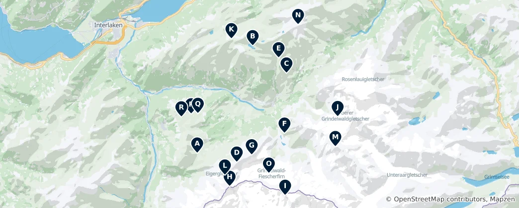 Mappa di Swiss Alpine Wonders