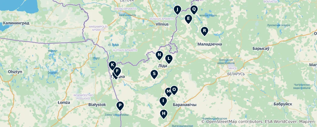 Carte de Historic Sites and Ruins