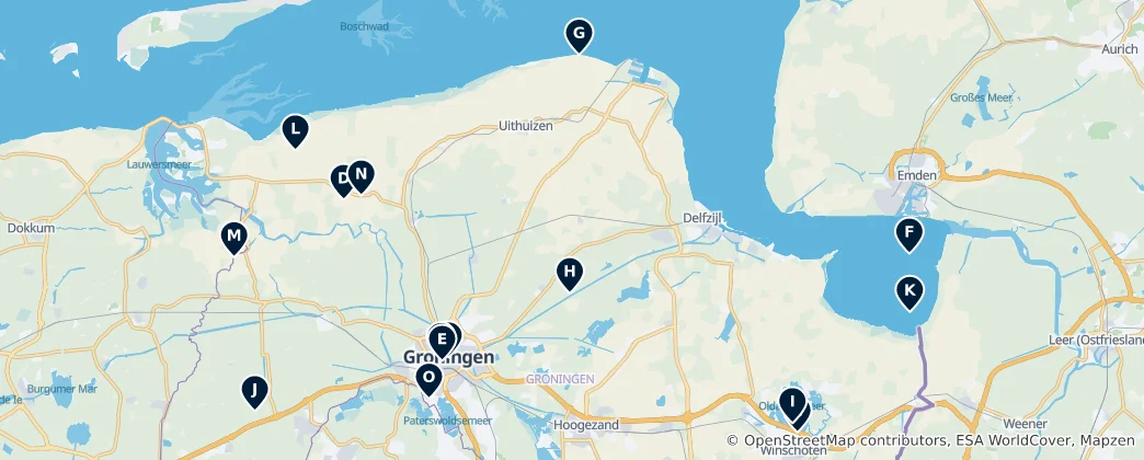 Térkép: Waterways and Nature