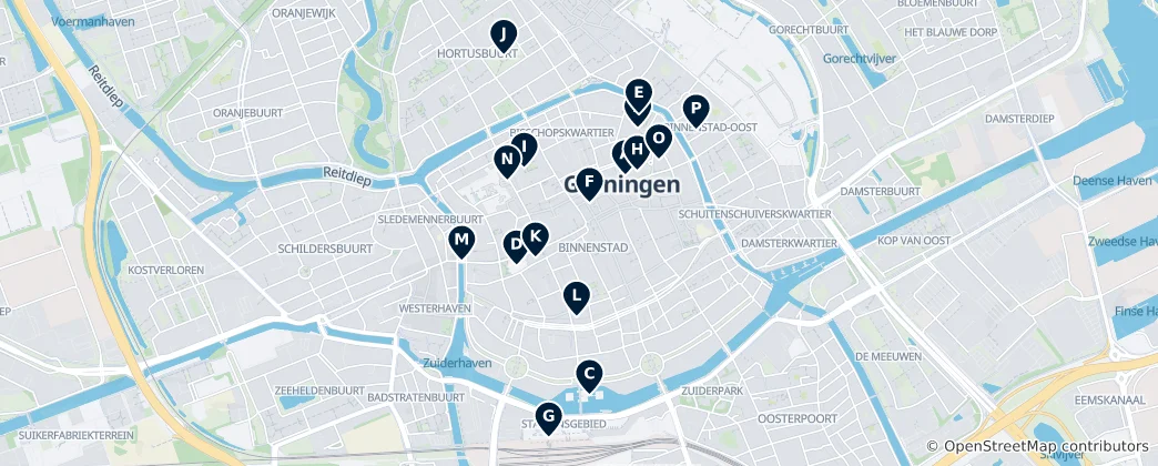 Karte von Groningen Heritage