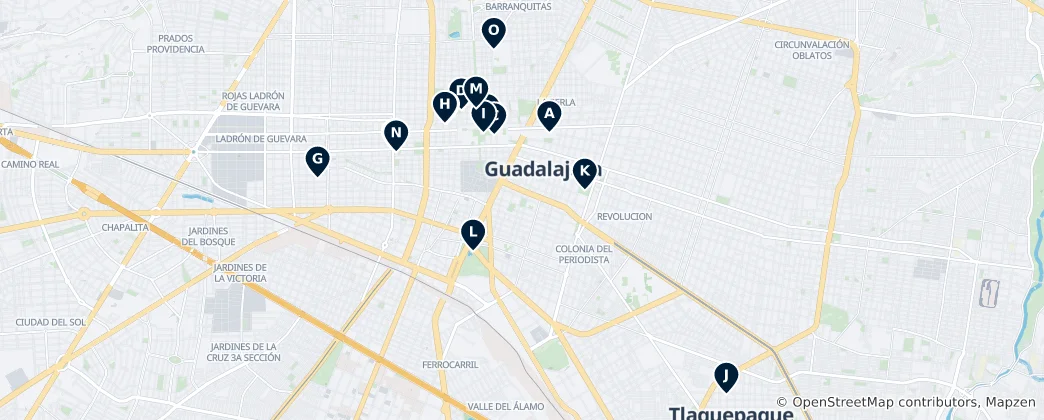 Map of Guadalajara Museums