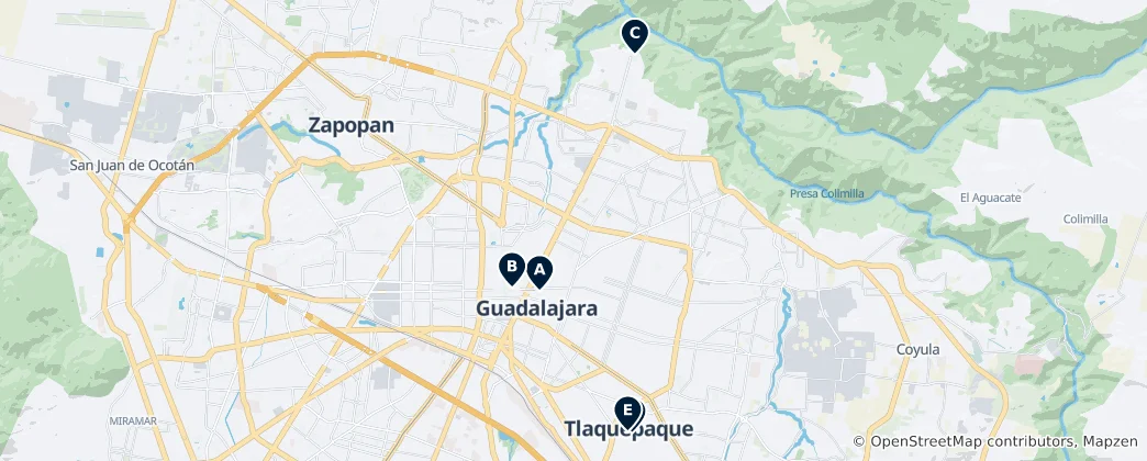 Map of Guadalajara's Hidden Gems