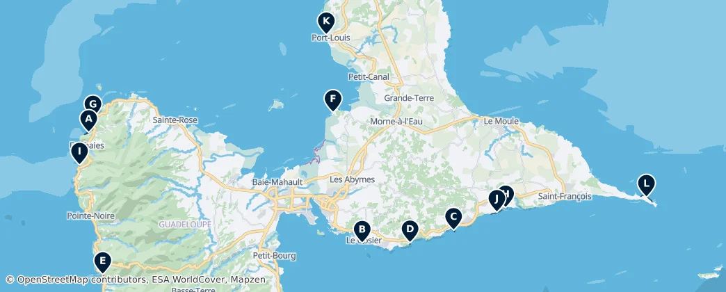 Guadeloupe Beaches — Harita