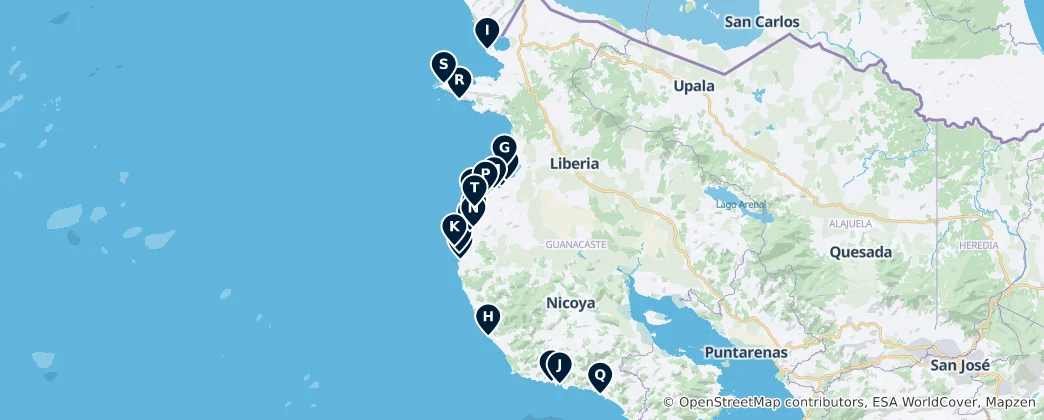 Map of Beautiful Sandy Beaches