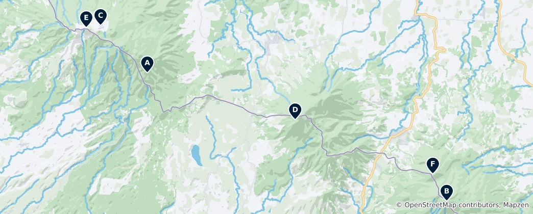 Map of Costa Rican Volcanoes