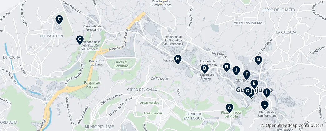 Mapa Guanajuato City Essentials