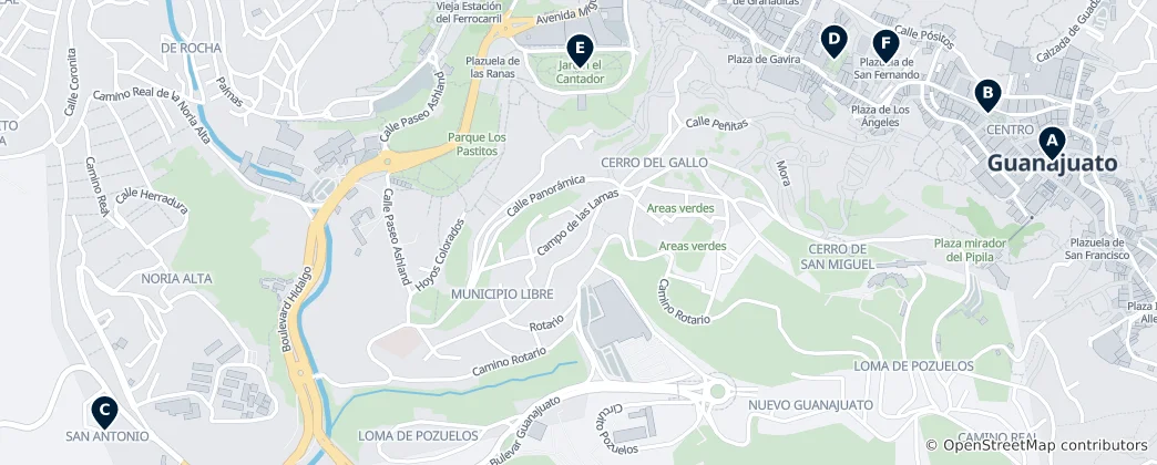 Mapa Parks & Historic Squares