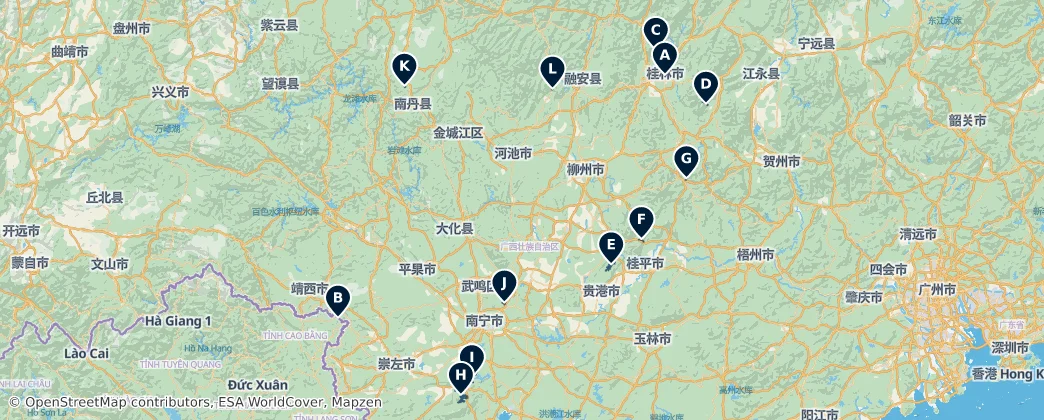 Water Wonders of Guangxi – Mapa