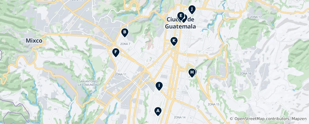Carte de Les Merveilles Essentielles du Guatemala