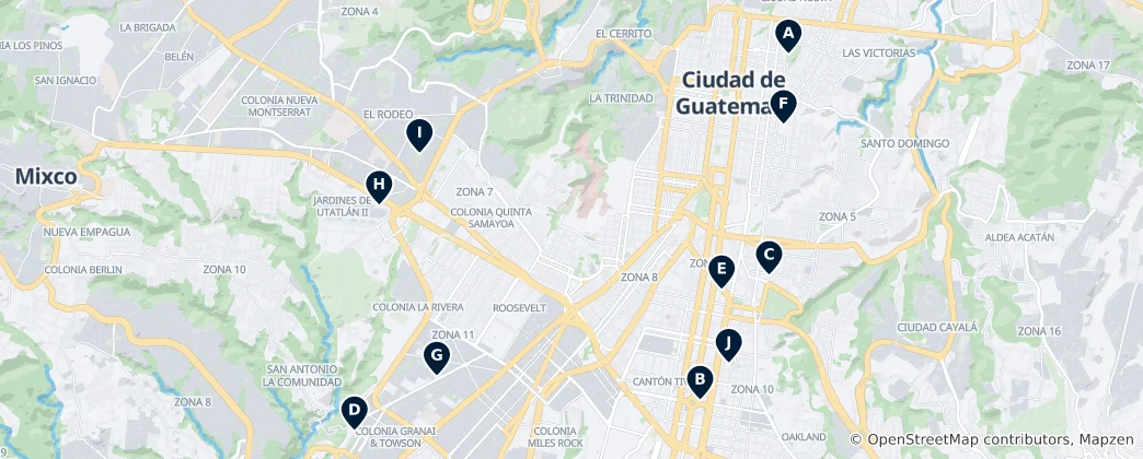 Mapa Guatemala's Sacred Sites