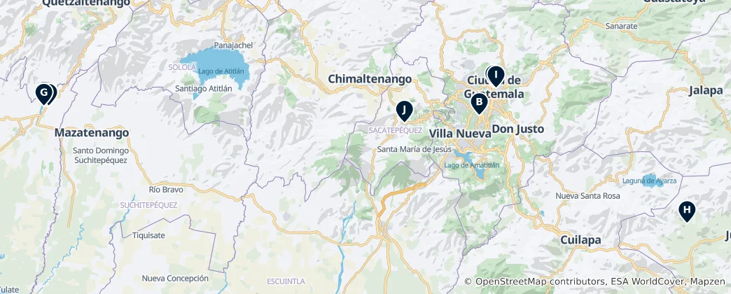 Map of Guatemala's Parks & Recreation