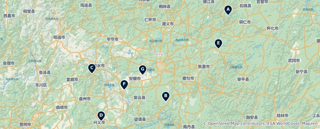 Mapa Guizhou Province Essentials