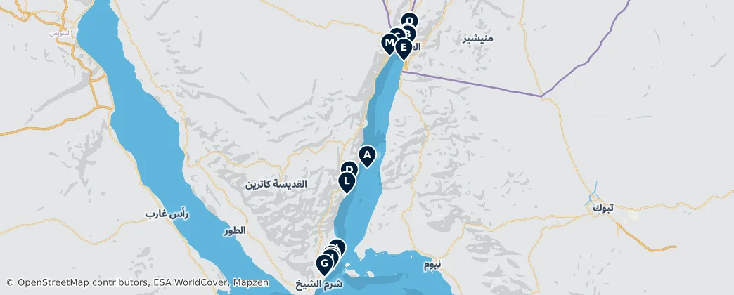 Gulf of Aqaba Unmissables — Map