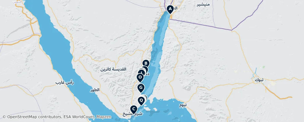 Top Diving and Snorkeling Spots — Map
