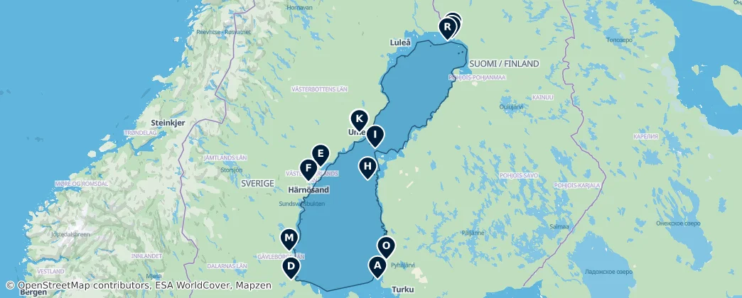 Gulf of Bothnia's Essential Wonders — Mapa