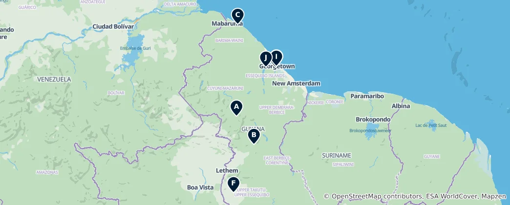 Map of Guyana Essentials