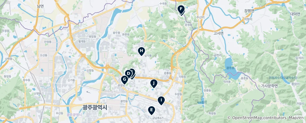 Map of Gwangju Cultural Heritage