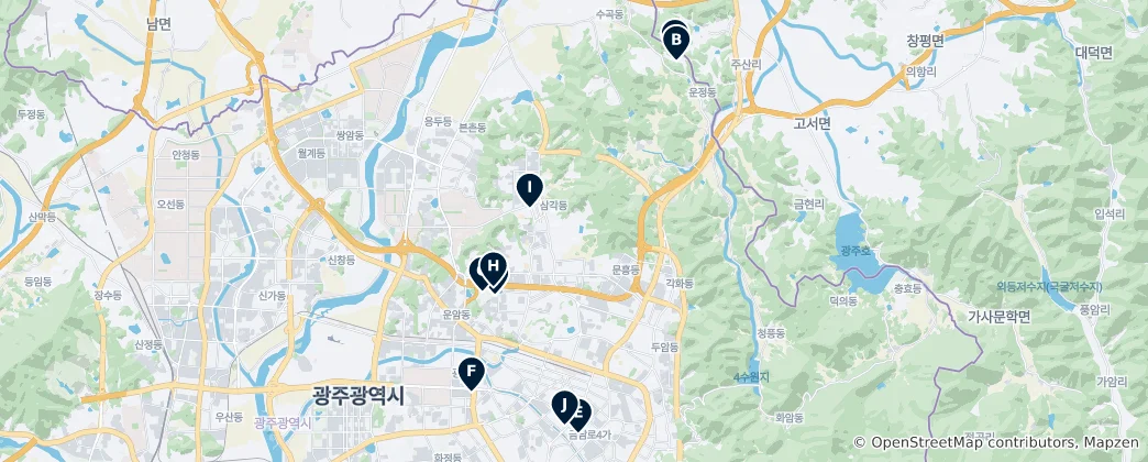 Karte von Gwangju Essentials