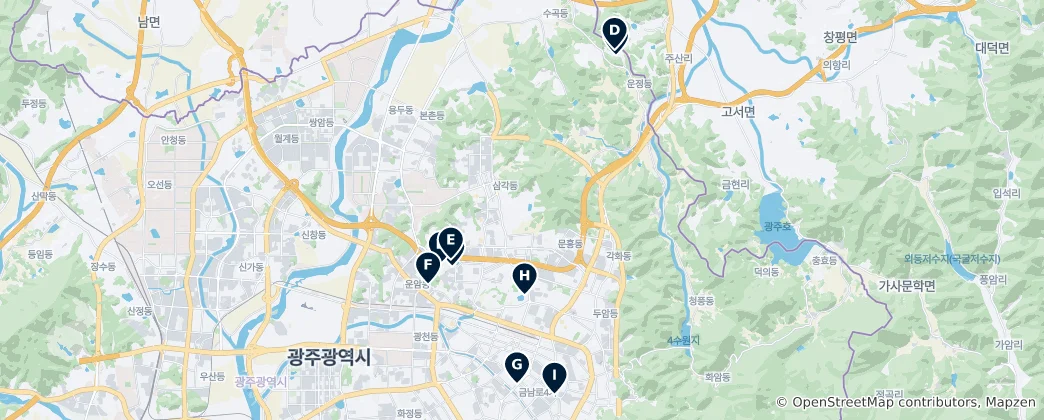 Map of Gwangju's Cultural & Historical Gems