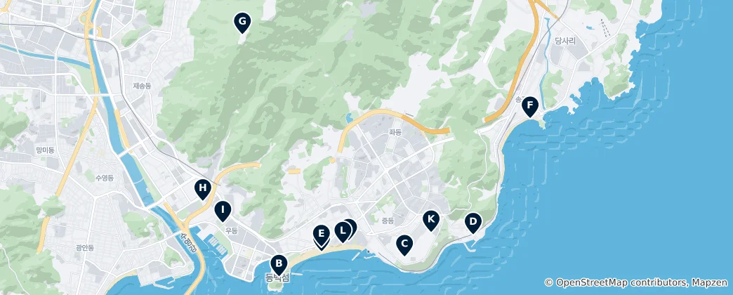 Karte von Haeundae-gu's Absolute Essentials