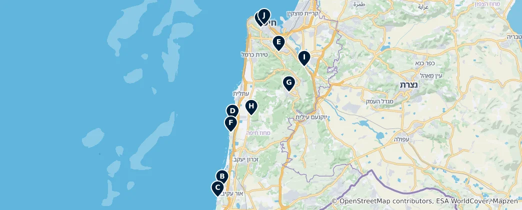 Mappa di Must-See Haifa District