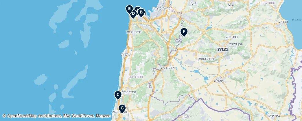 Parks and Gardens of Haifa District Haritası