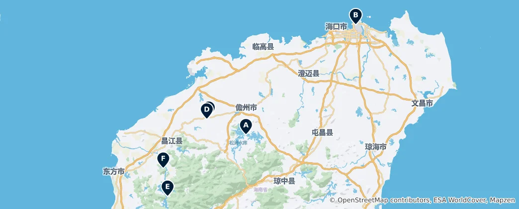 Mapa Scenic Reservoirs and Lakes