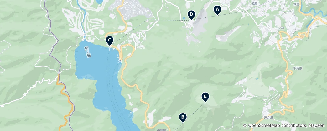 Mapa Hakone Ropeway Scenic Views