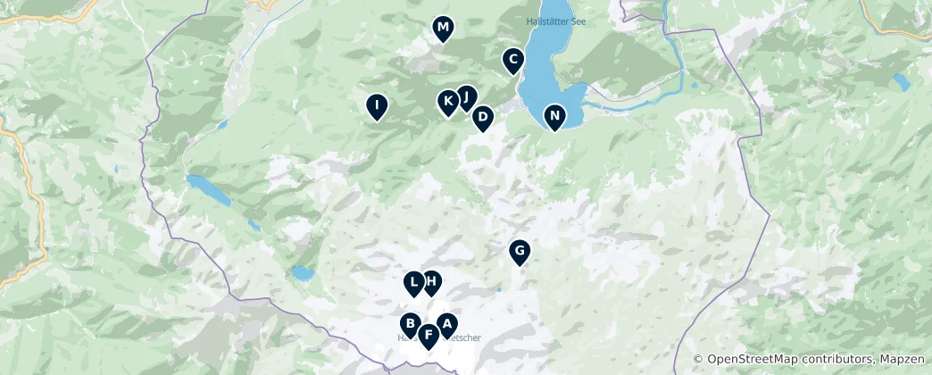 Mapa de Dachstein Natural Wonders