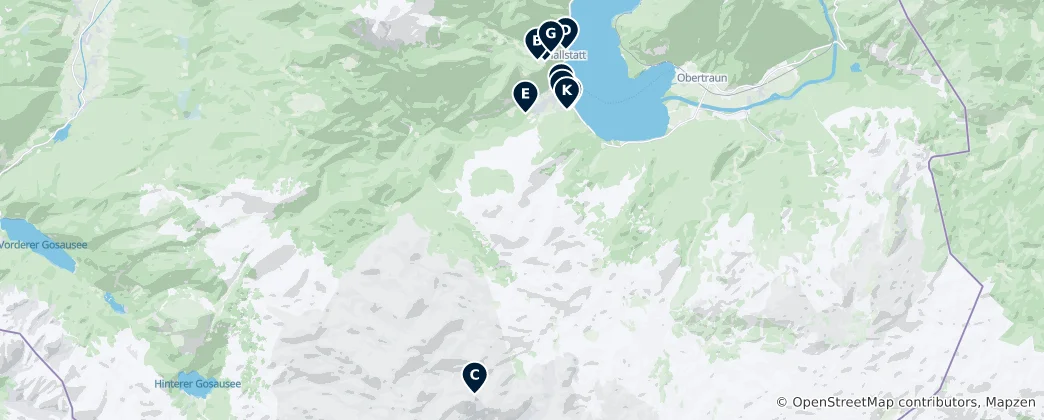 Mapa de Hallstatt Heritage Sites